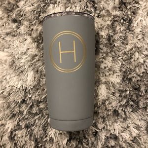 “H” Initial Gray Kirklands Stainless Steel Tumbler Cup (NEW)